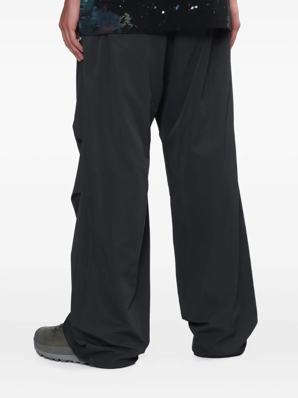 We11 Done Elastic-waistband Drawstring Trousers In Black
