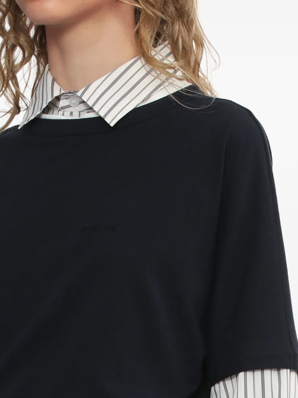 We11 Done Navy Layered Twist Top In Blue