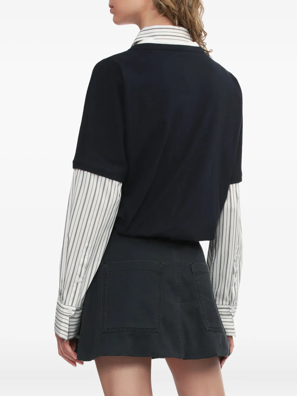We11 Done Navy Layered Twist Top In Blue