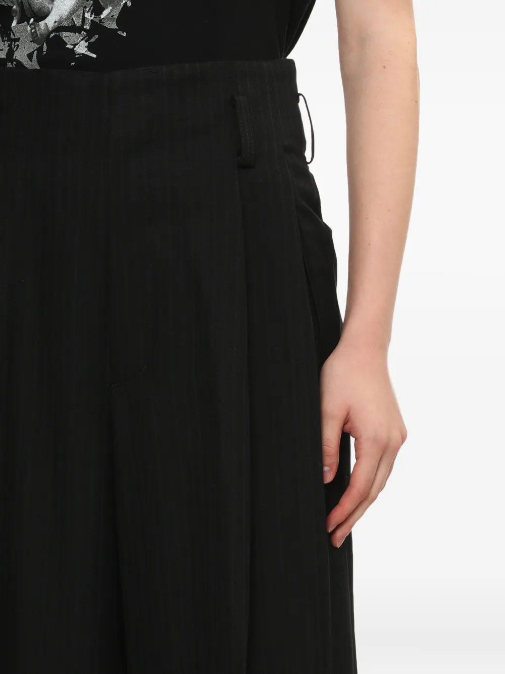 Y's High-waist Straight-leg Trousers In Black