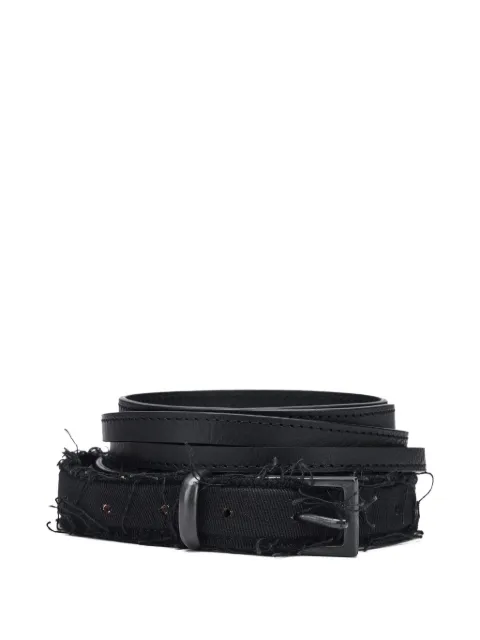 Y's frayed-edge leather belt