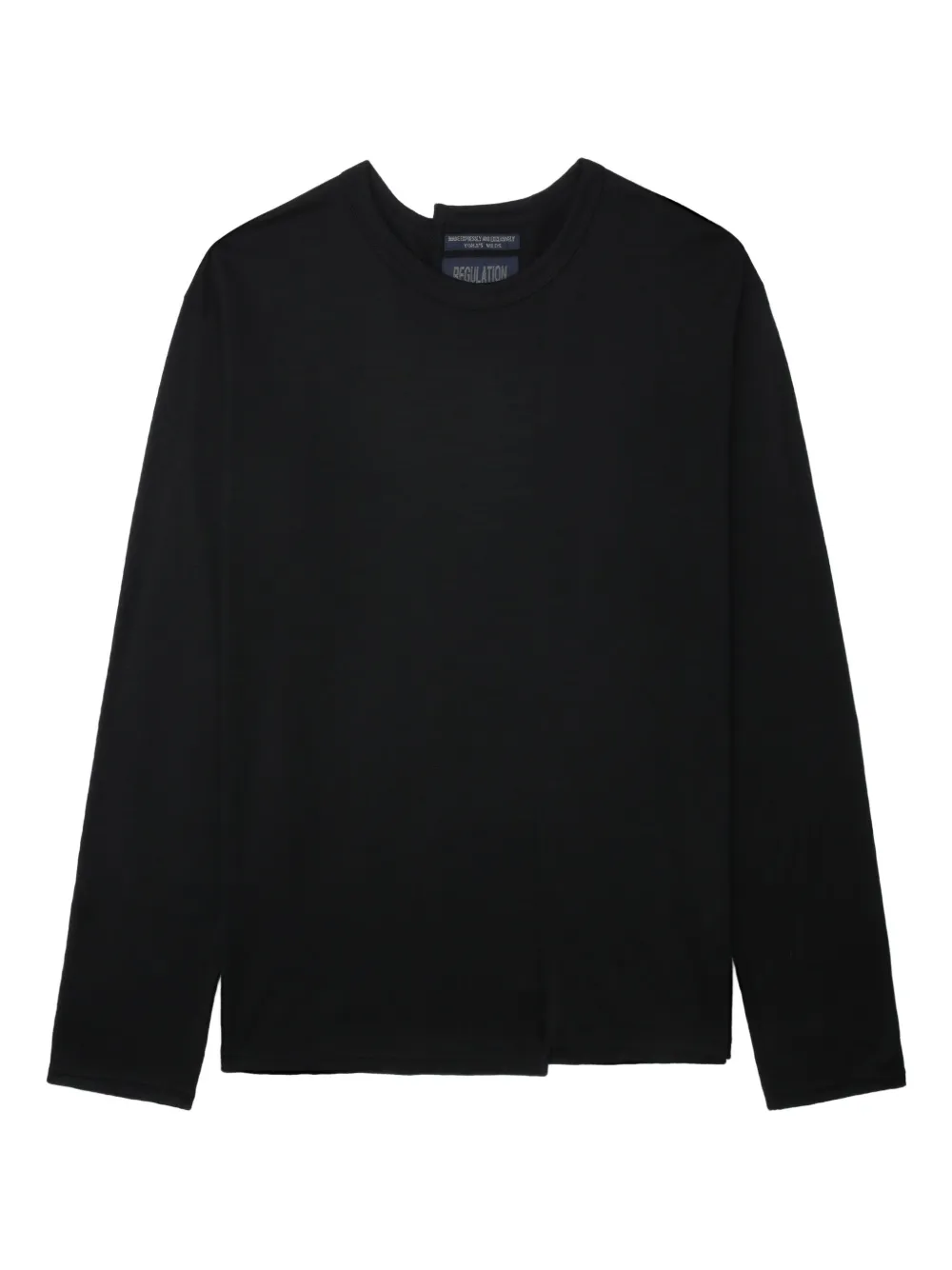 Yohji Yamamoto long-sleeve wool T-shirt - ブラック Yohji Yamamoto long-sleeve wool T-shirt - ブラック