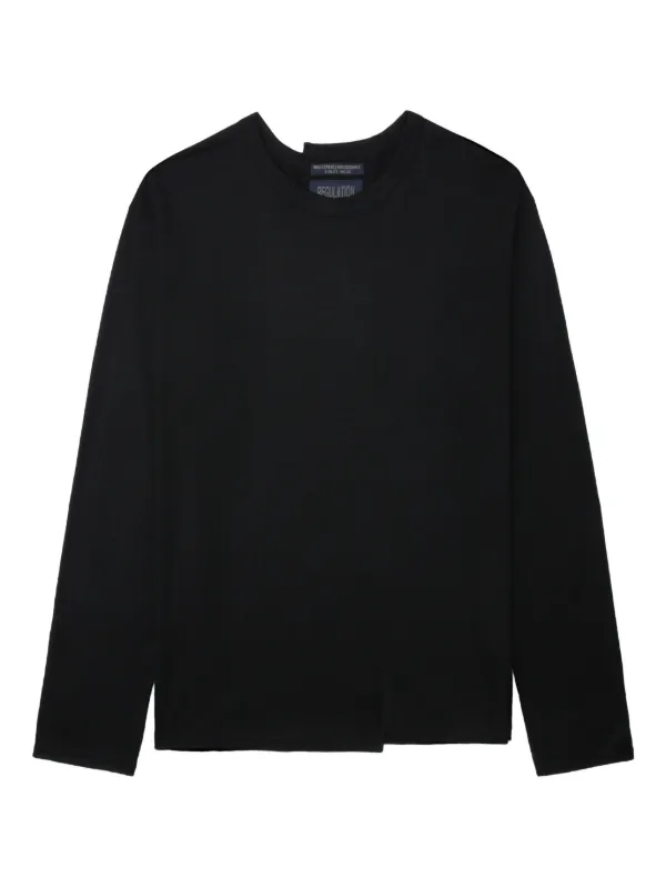トップス Yohji Yamamoto HOMME 23SS long Shirt 3 Yohji Yamamoto Camiseta Mangas Longas | Preto | FARFETCH BR