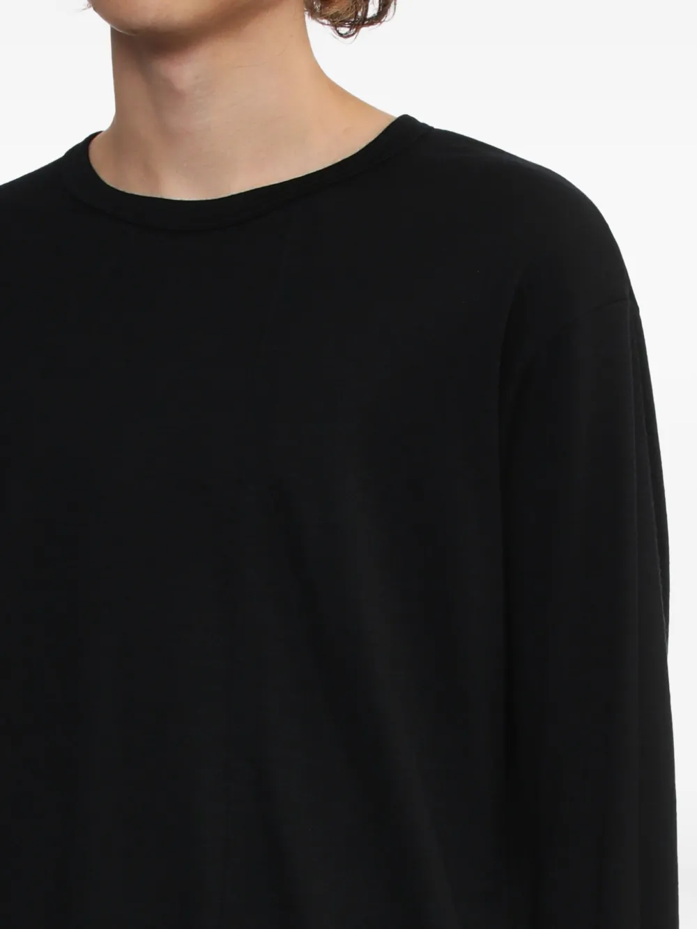 Yohji Yamamoto Long-sleeve Wool T-shirt In Black