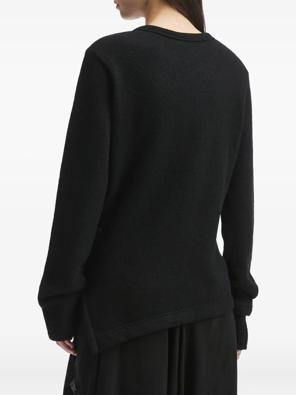Y's Wollen trui met asymmetrische zak Zwart