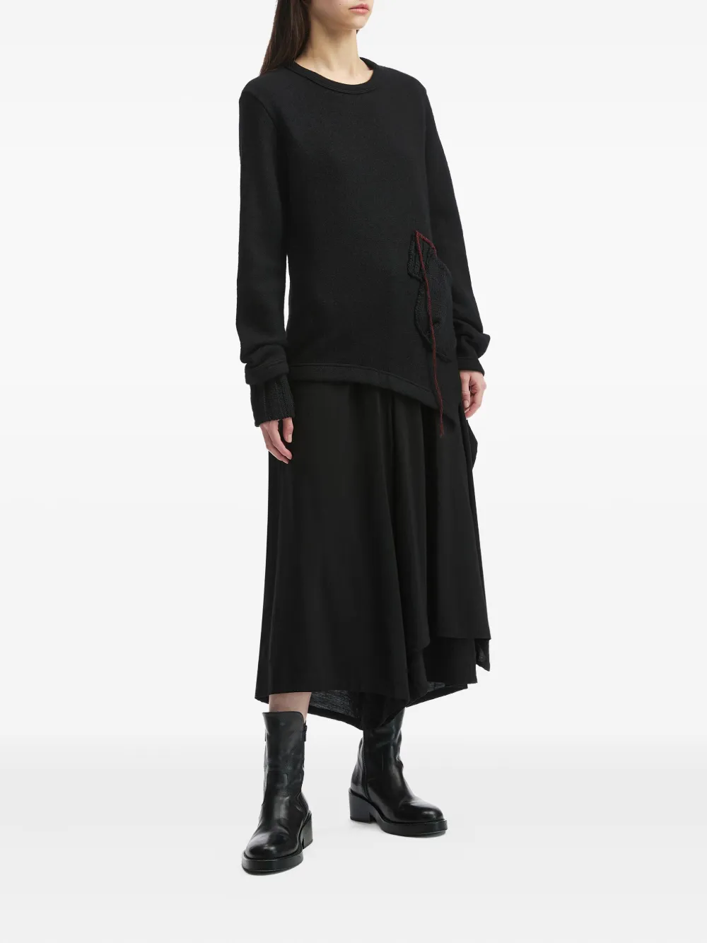 Y's asymmetric-pocket wool sweater | Knitted Sweaters | Image 2
