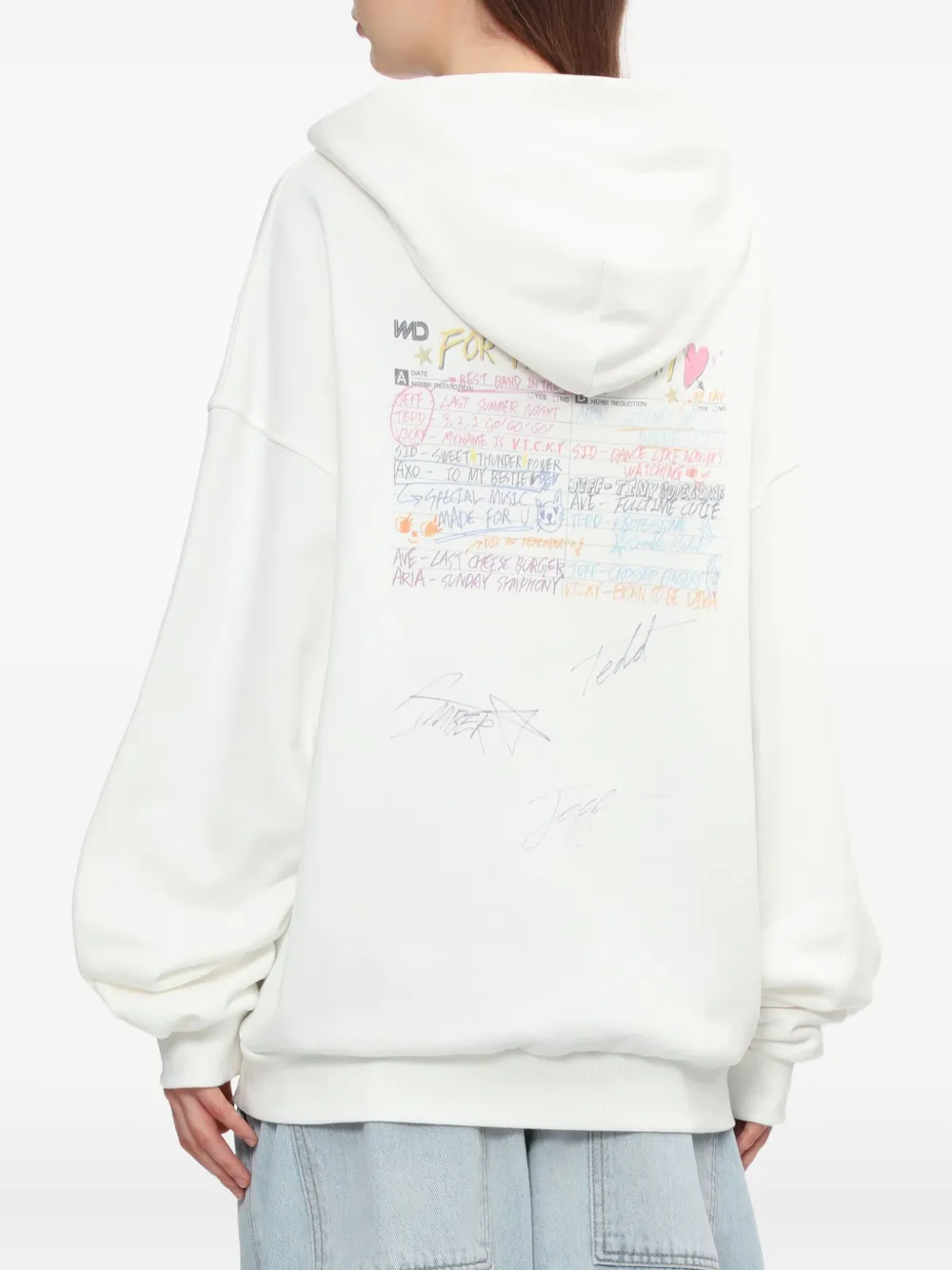 We11 Done Graphic-print Hoodie In Gray