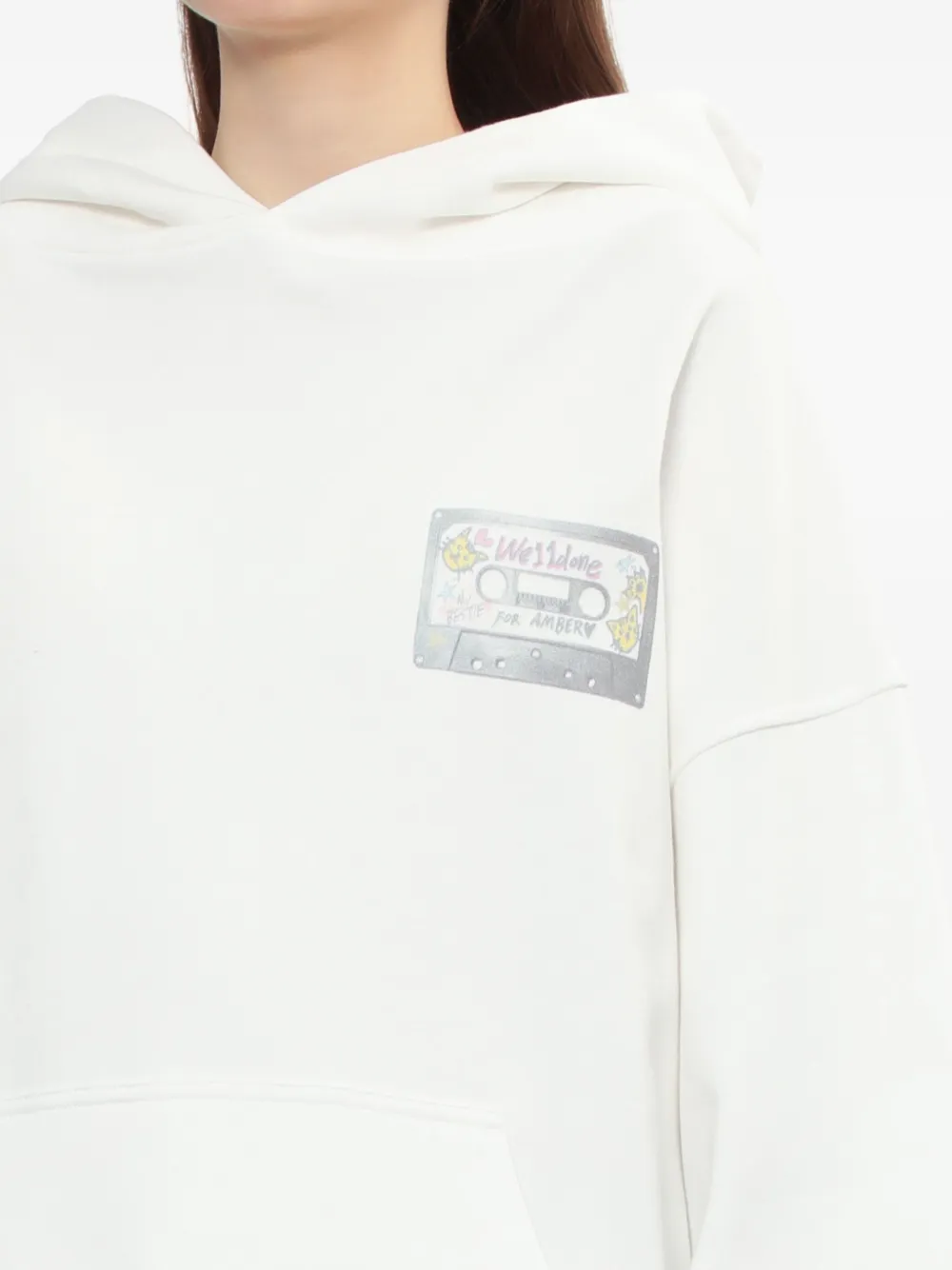 We11 Done Graphic-print Hoodie In Gray
