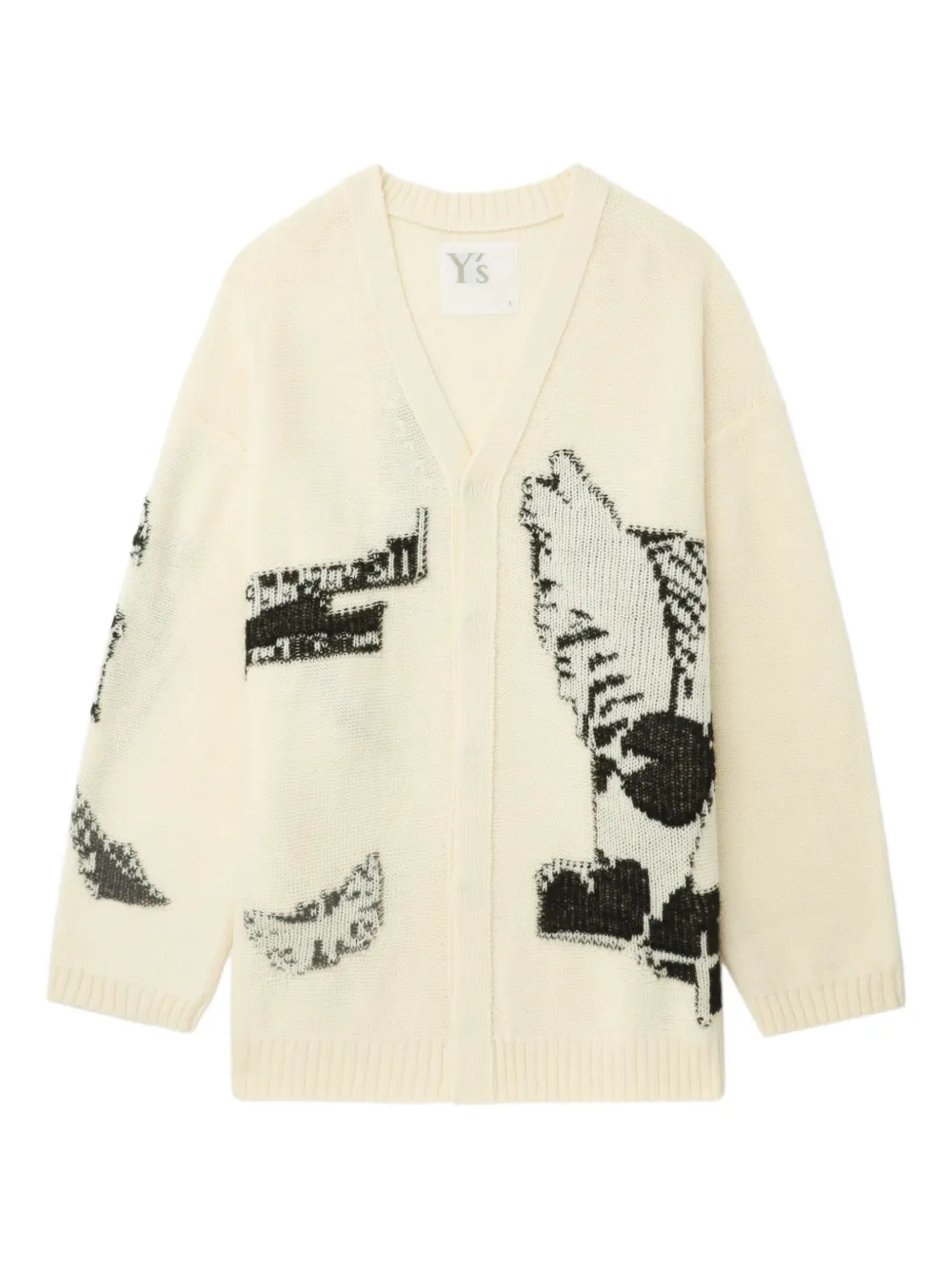 Y's Graphic-motifs Cardigan In Neutral