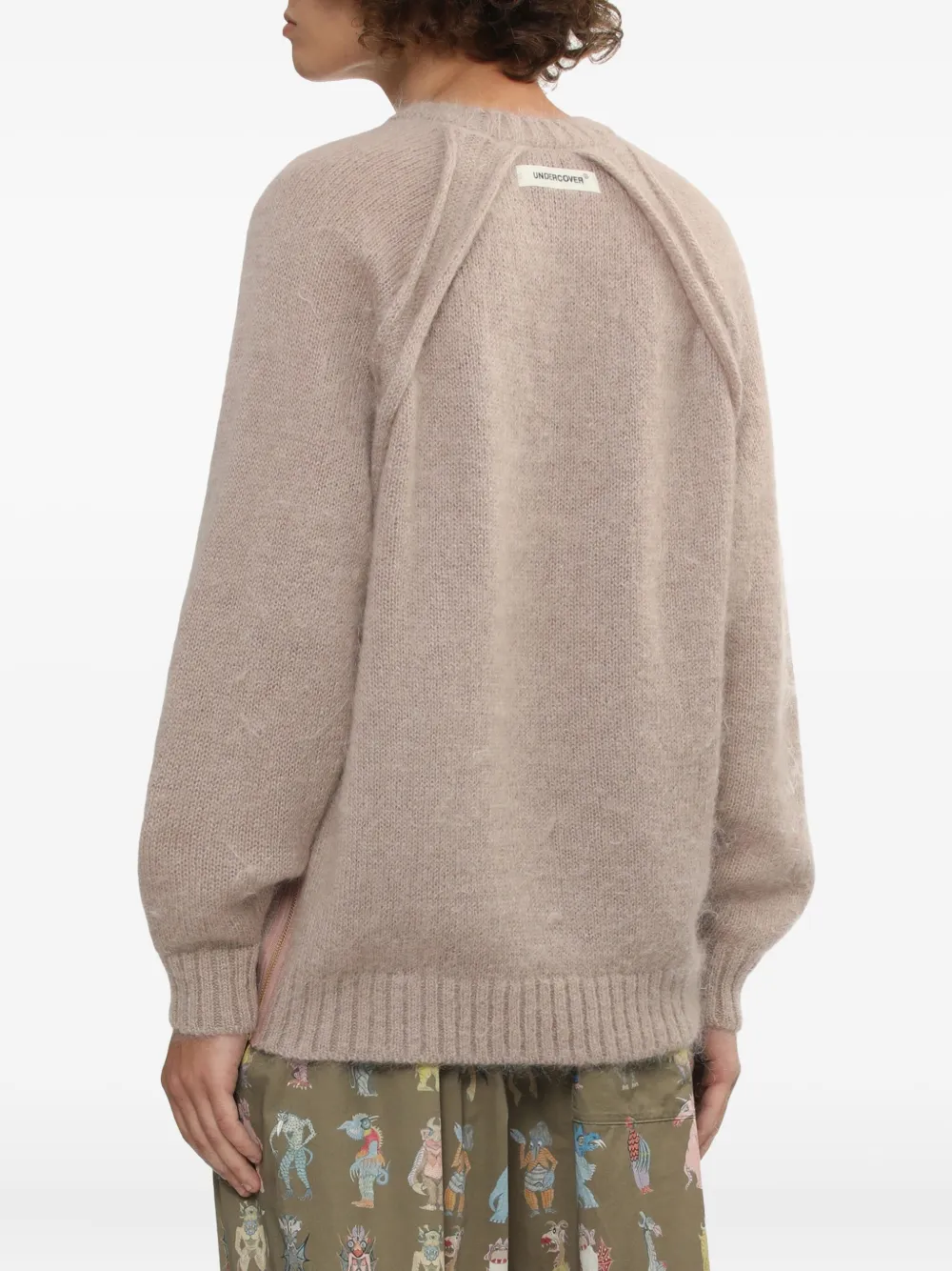 Undercover Raglan-sleeve Mohair Sweater In Neutral