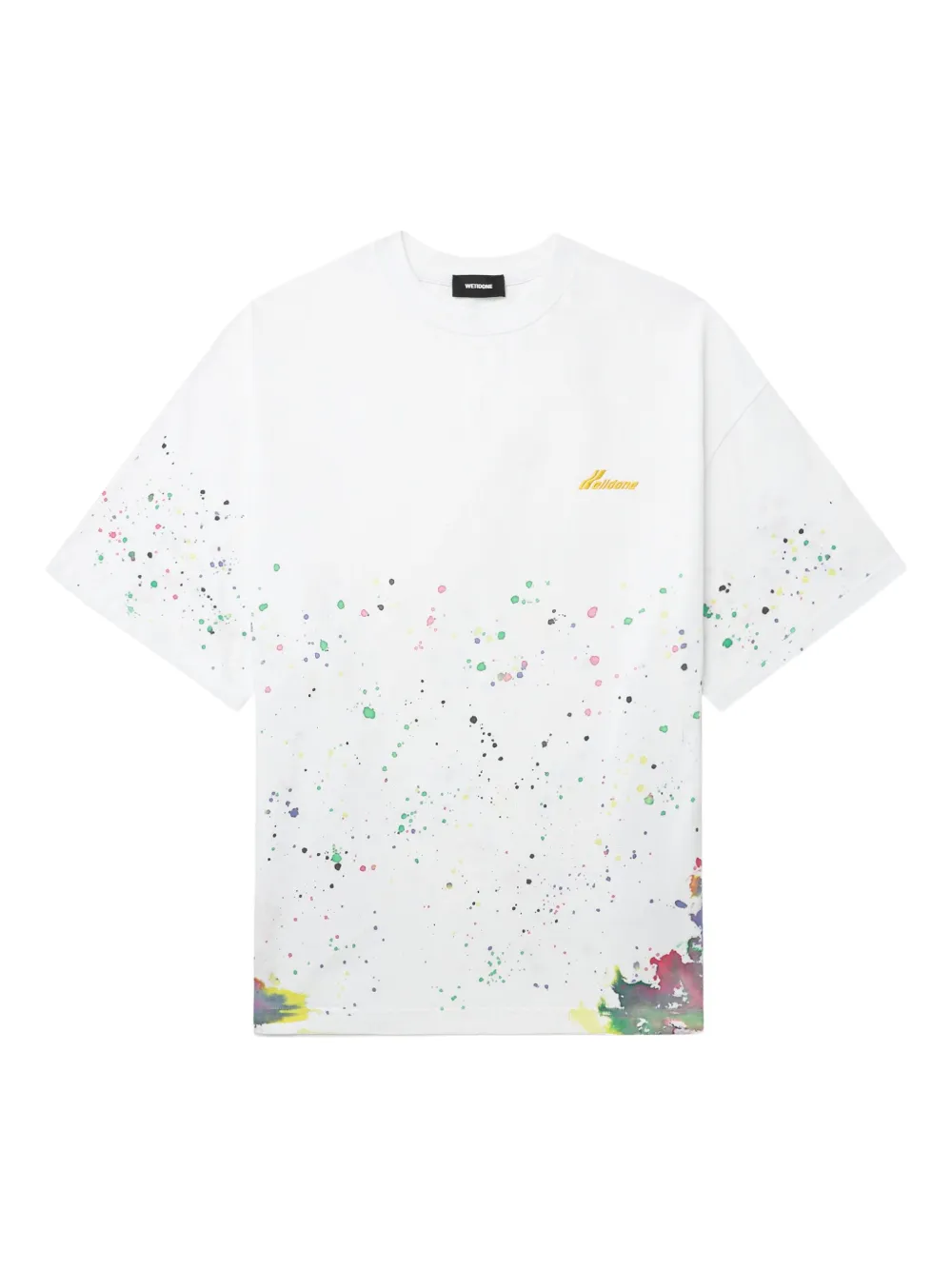 We11done paint-splatter cotton T-shirt - ホワイト We11done paint-splatter cotton T-shirt - ホワイト