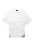 We11done paint-splatter cotton T-shirt - White