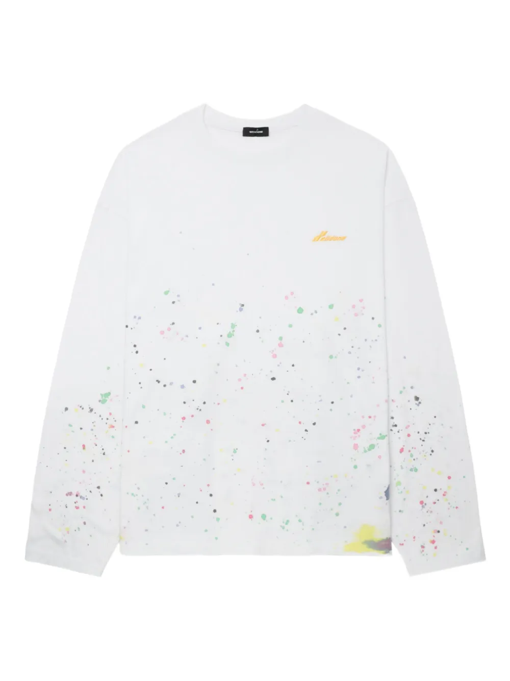 We11done paint-splatter long-sleeve T-shirt - ホワイト We11done paint-splatter long-sleeve T-shirt - ホワイト