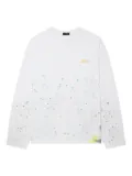We11done paint-splatter long-sleeve T-shirt - White