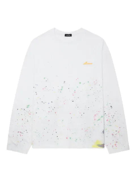 We11done paint-splatter long-sleeve T-shirt