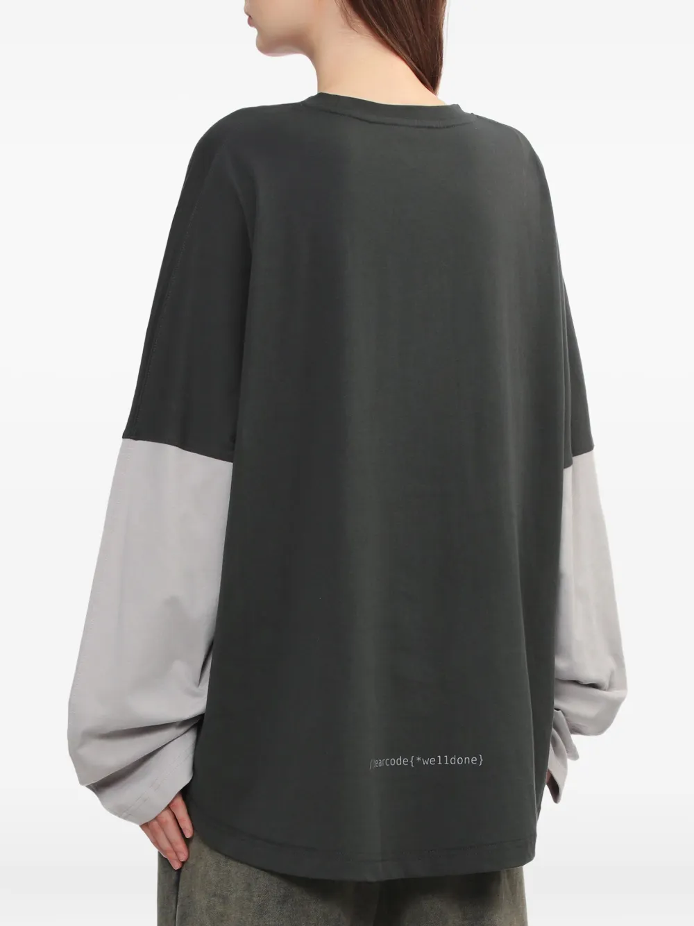 We11 Done Two-tone Long-sleeve Top In Blue