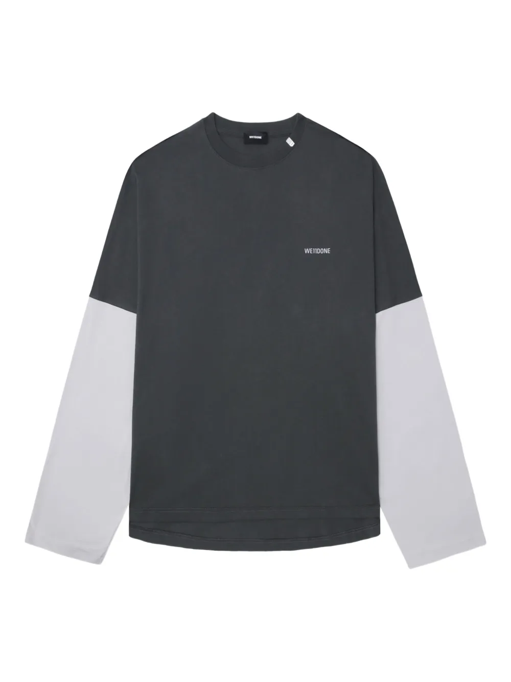 We11 Done Two-tone Long-sleeve Top In Blue