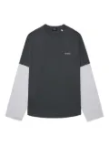 We11done two-tone long-sleeve top - Grey