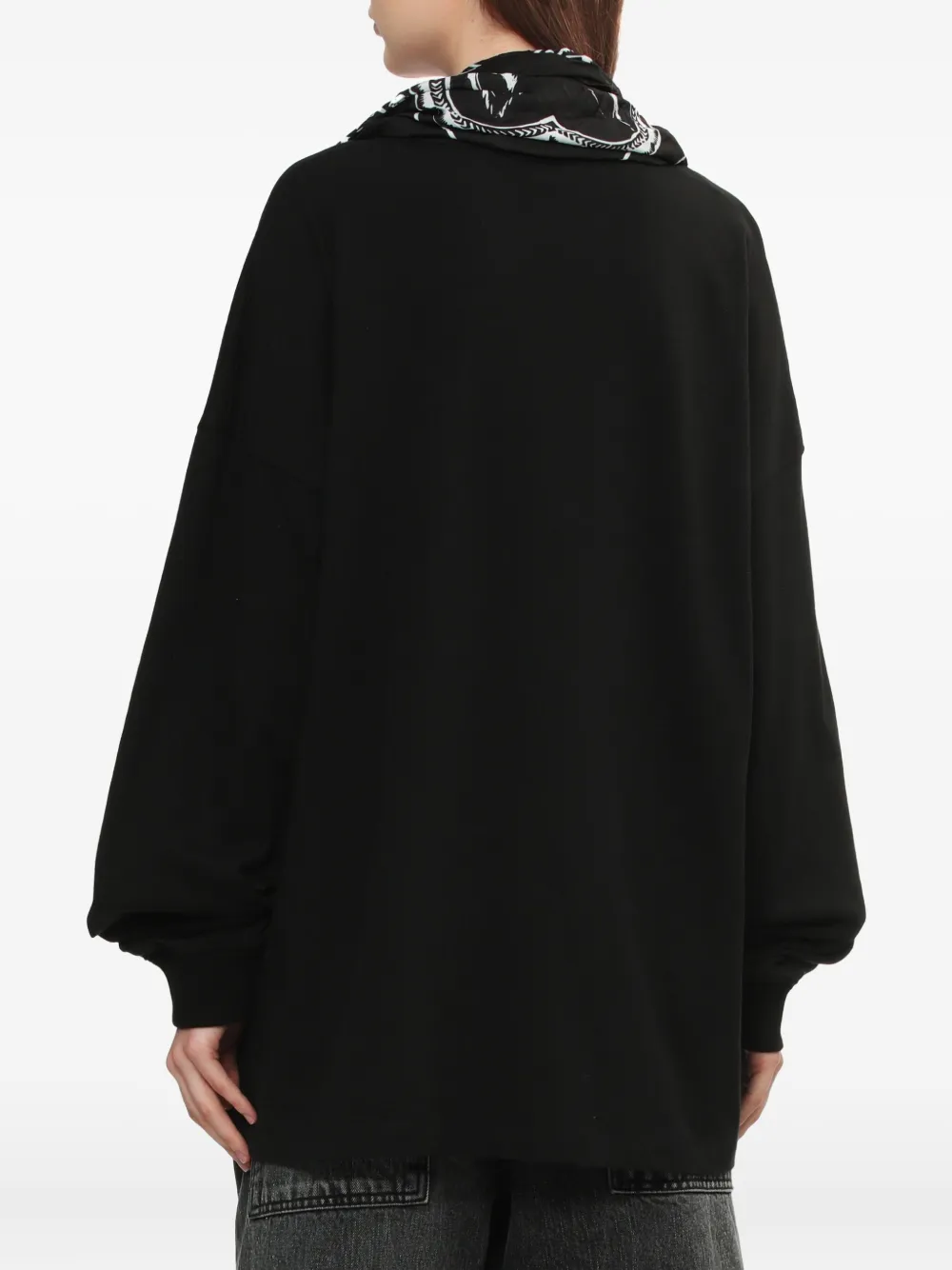 We11 Done Print-panel Cotton Sweatshirt In Multi