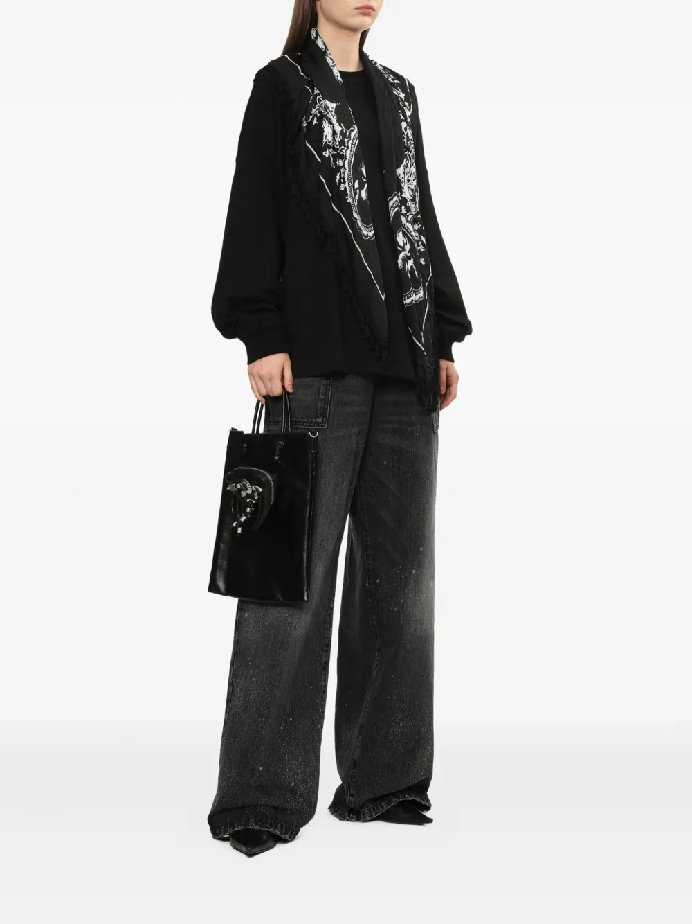 We11done print-panel cotton sweatshirt | Sweaters | Image 2