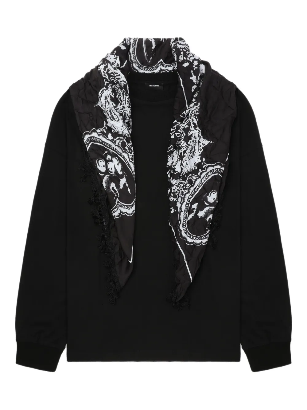 We11 Done Print-panel Cotton Sweatshirt In Multi