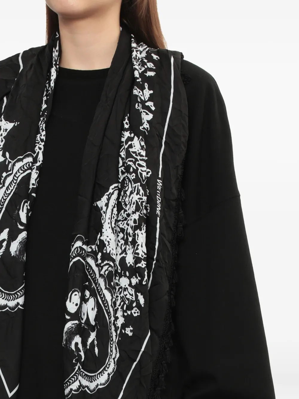 We11 Done Print-panel Cotton Sweatshirt In Multi