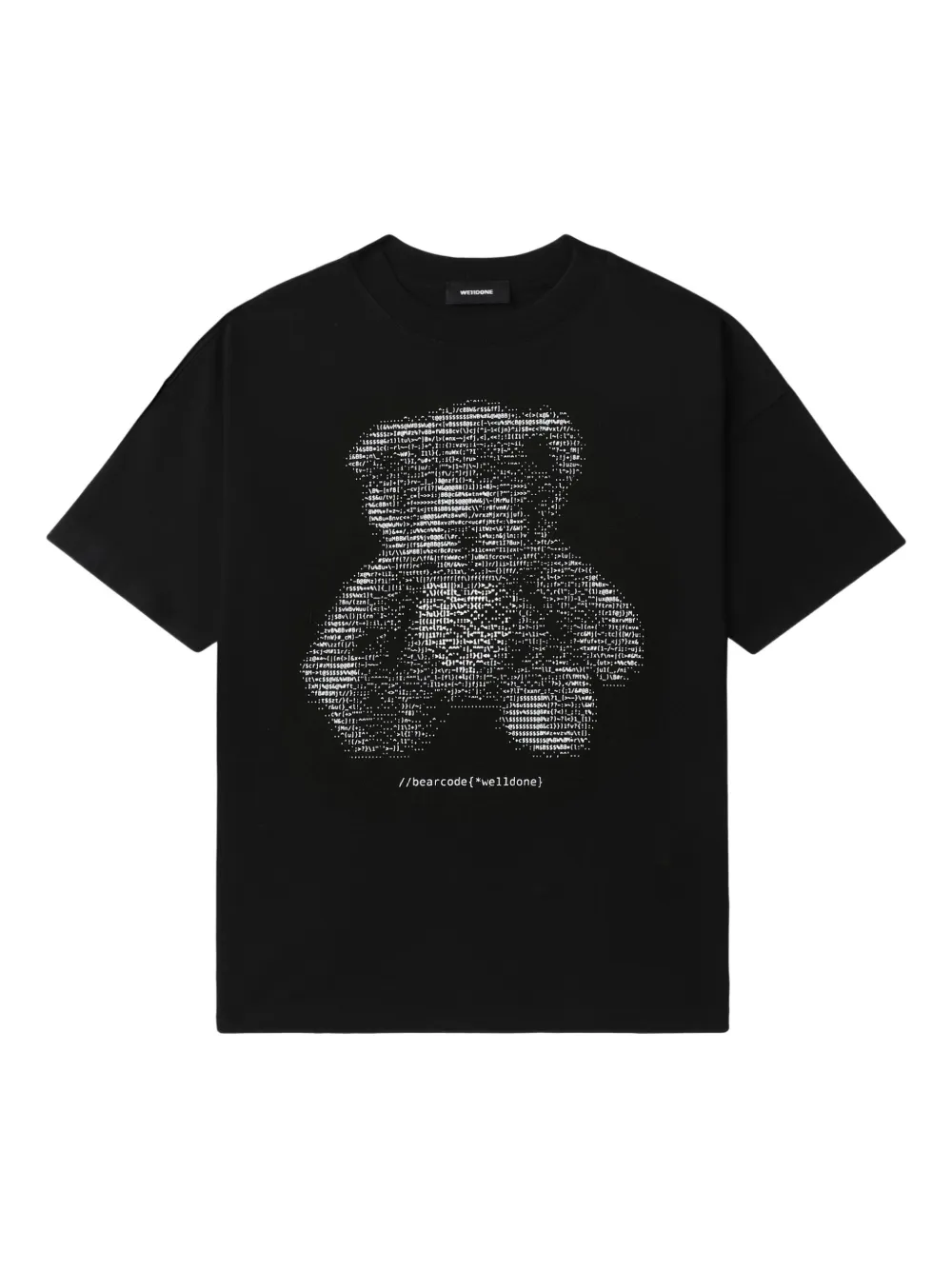 We11 Done Womens Bear-print Short-sleeves Cotton-jersey T-shirt Black In Black