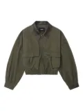 We11done leather-collared pocket jacket - Green