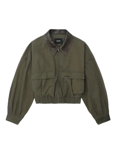 We11done leather-collared pocket jacket