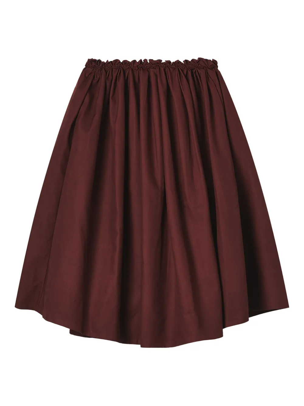 SHUSHU/TONG elastic-waistband gathered A-line skirt | Brown | Image 1
