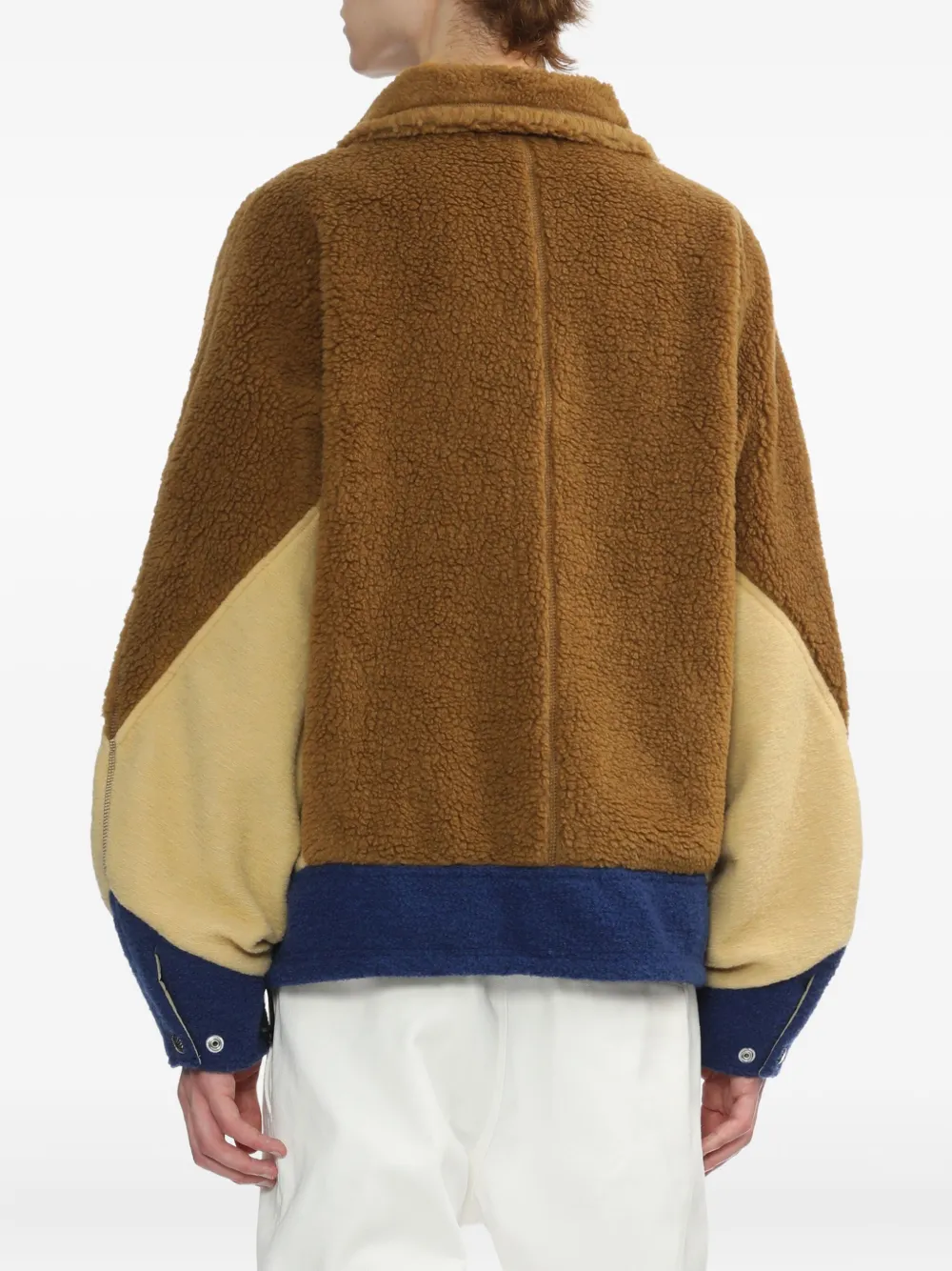 Toga Fleece-panelled Jacket In Brown