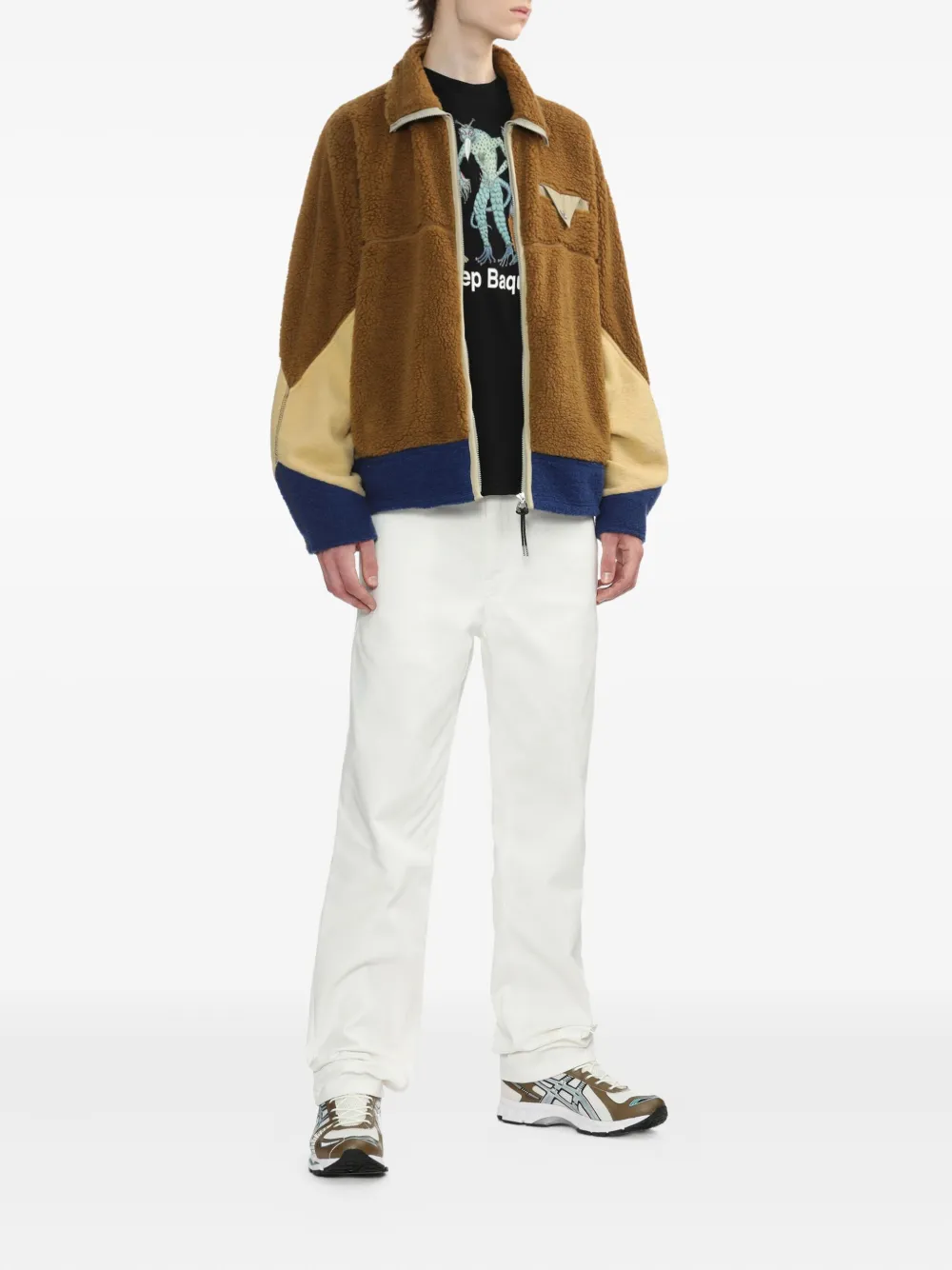 Toga Fleece-panelled Jacket In Brown