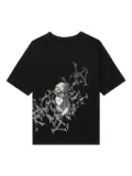 Y's cherub -print cotton T-shirt - Black