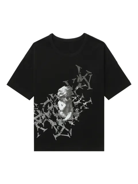 Y's cherub -print cotton T-shirt
