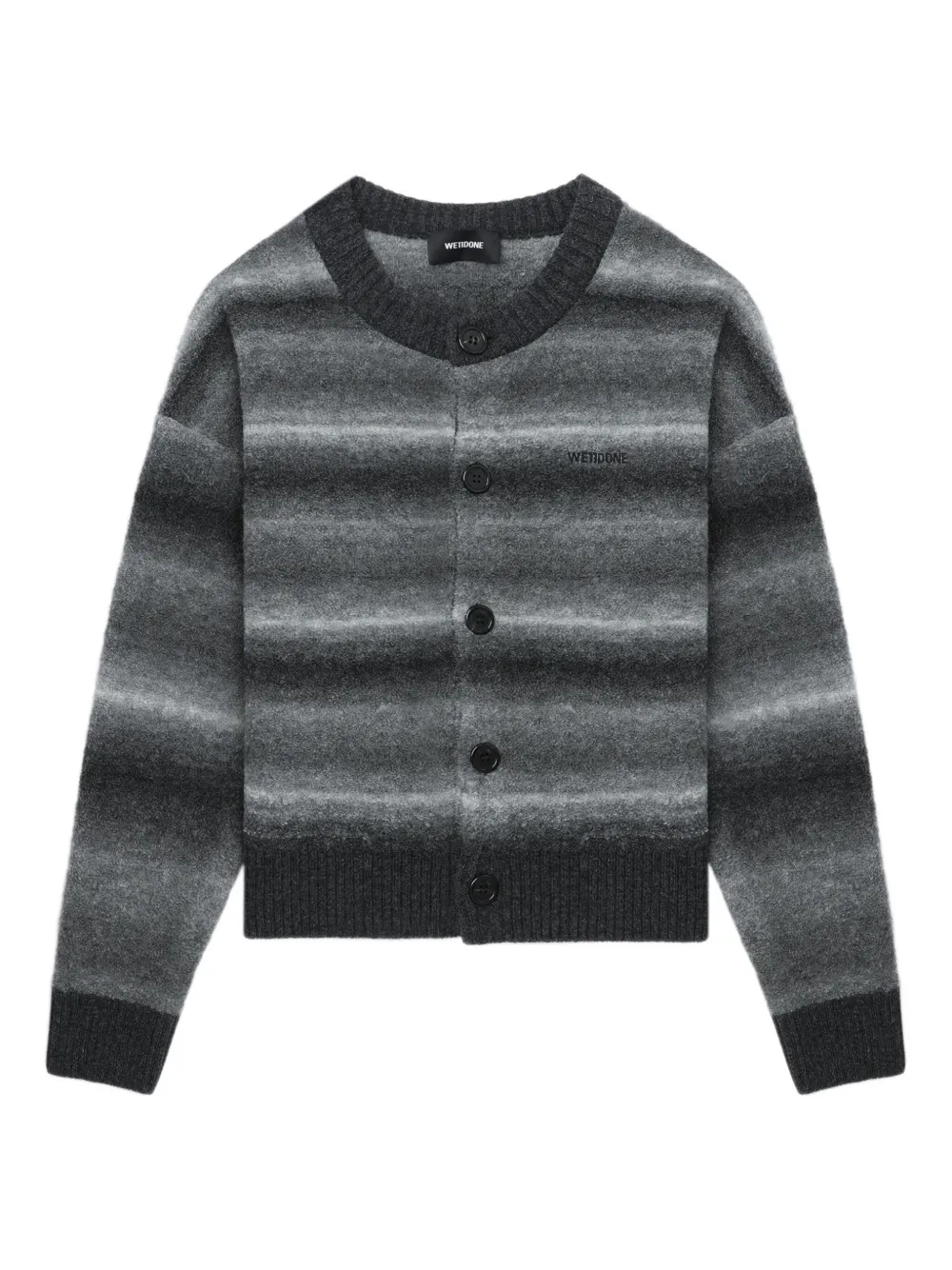We11 Done Ombre-striped Cardigan In Black