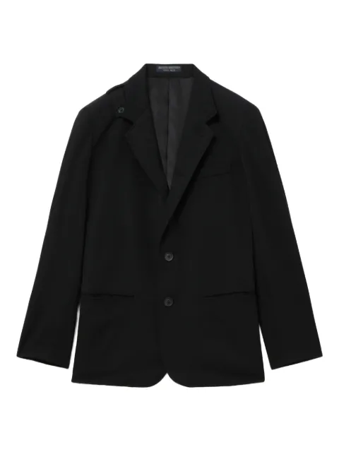 Yohji Yamamoto notched shoulder-detail wool blazer