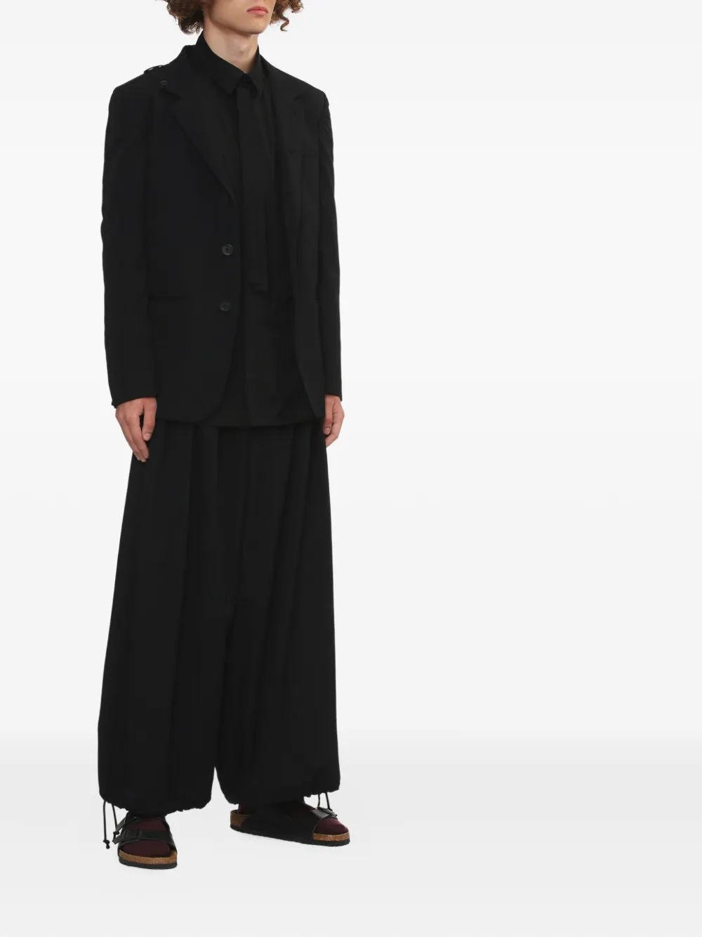 Yohji Yamamoto notched shoulder-detail wool blazer | Suit & Dinner Jackets | Image 2
