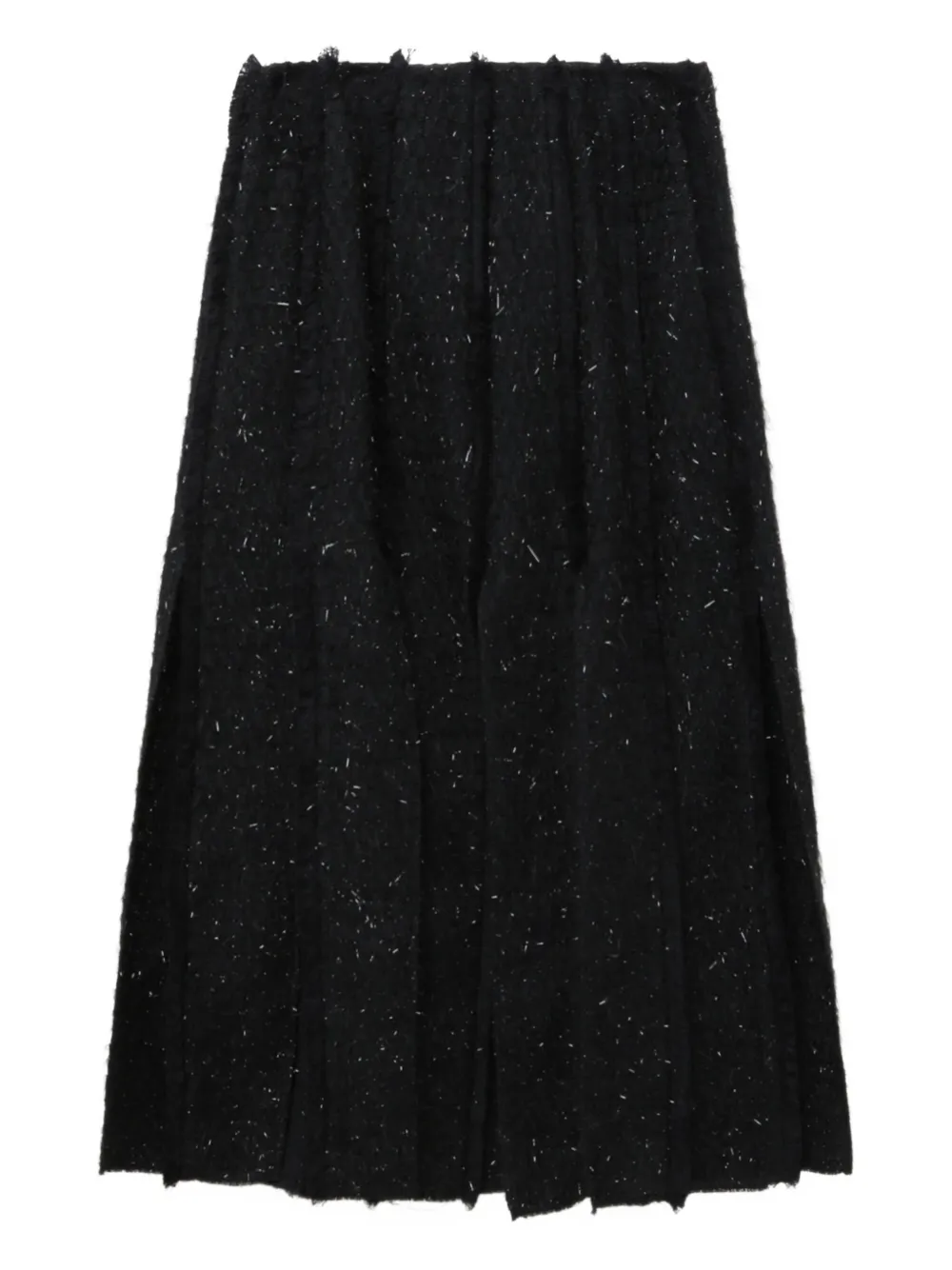 Simone Rocha Pleated Metallic-details Midi Skirt In Black