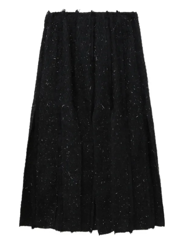 Simone Rocha Pleated metallic-details Midi Skirt Black