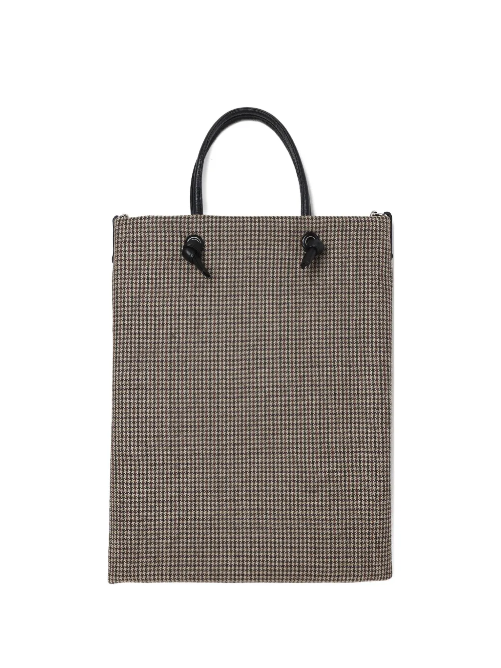 Toga houndstooth leather-trimmed tote bag - ブラウン Toga houndstooth leather-trimmed tote bag - ブラウン