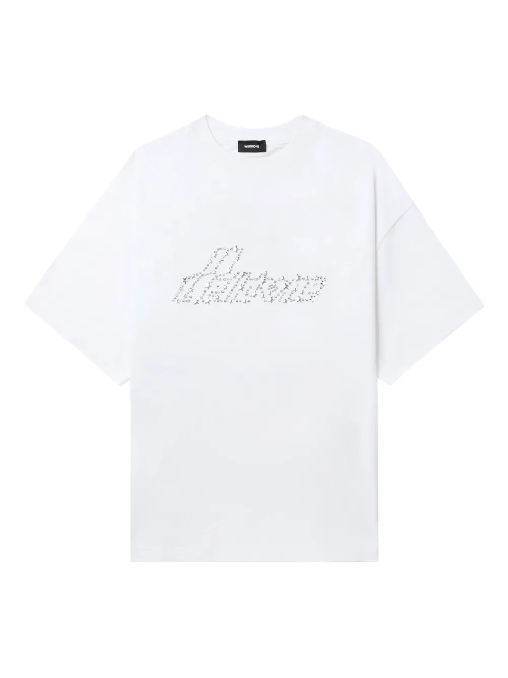 We11done stud-embellished logo T-shirt - ホワイト We11done stud-embellished logo T-shirt - ホワイト