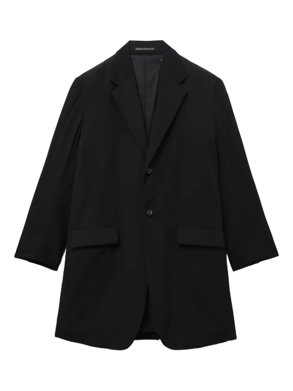 Yohji Yamamoto single-breasted wool coat - ブラック Yohji Yamamoto single-breasted wool coat - ブラック