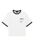 We11done ringer-detail graphic T-shirt - White