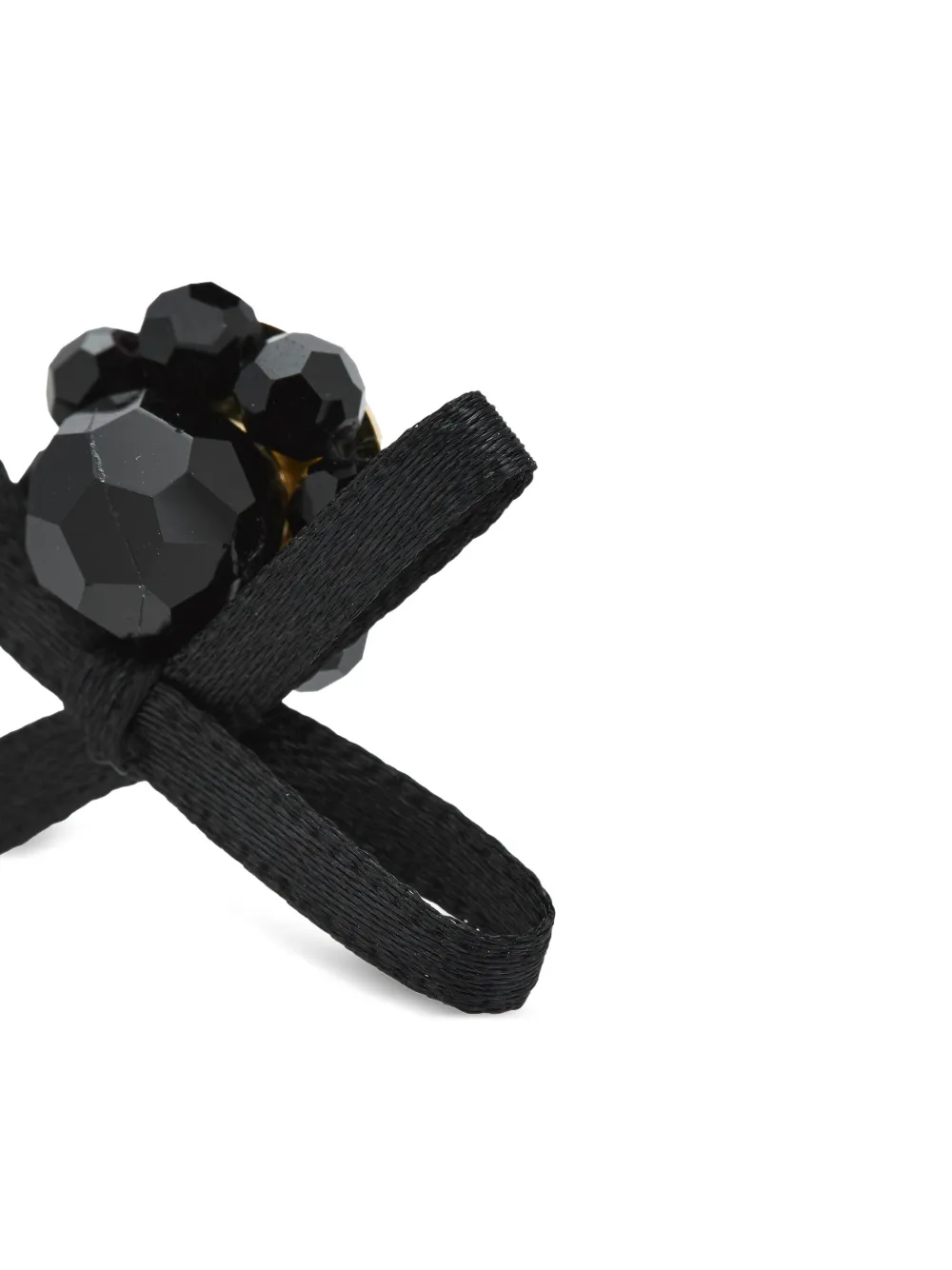 Simone Rocha Petite Bow Daisy Satin Earrings In Black