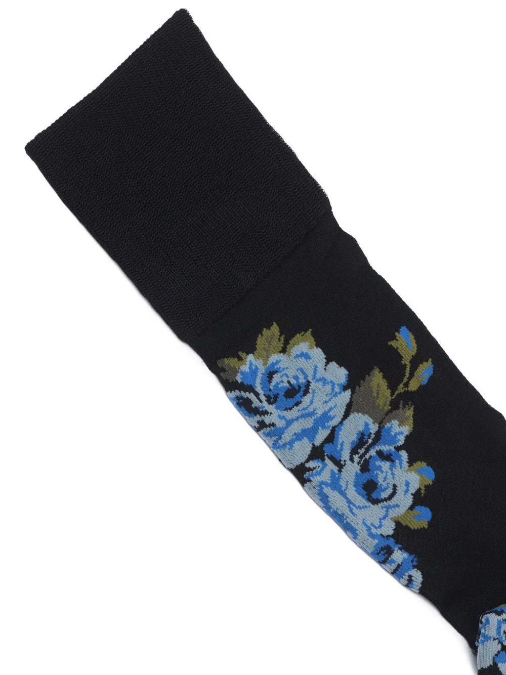 Simone Rocha Floral-print Knee-high Socks In Black
