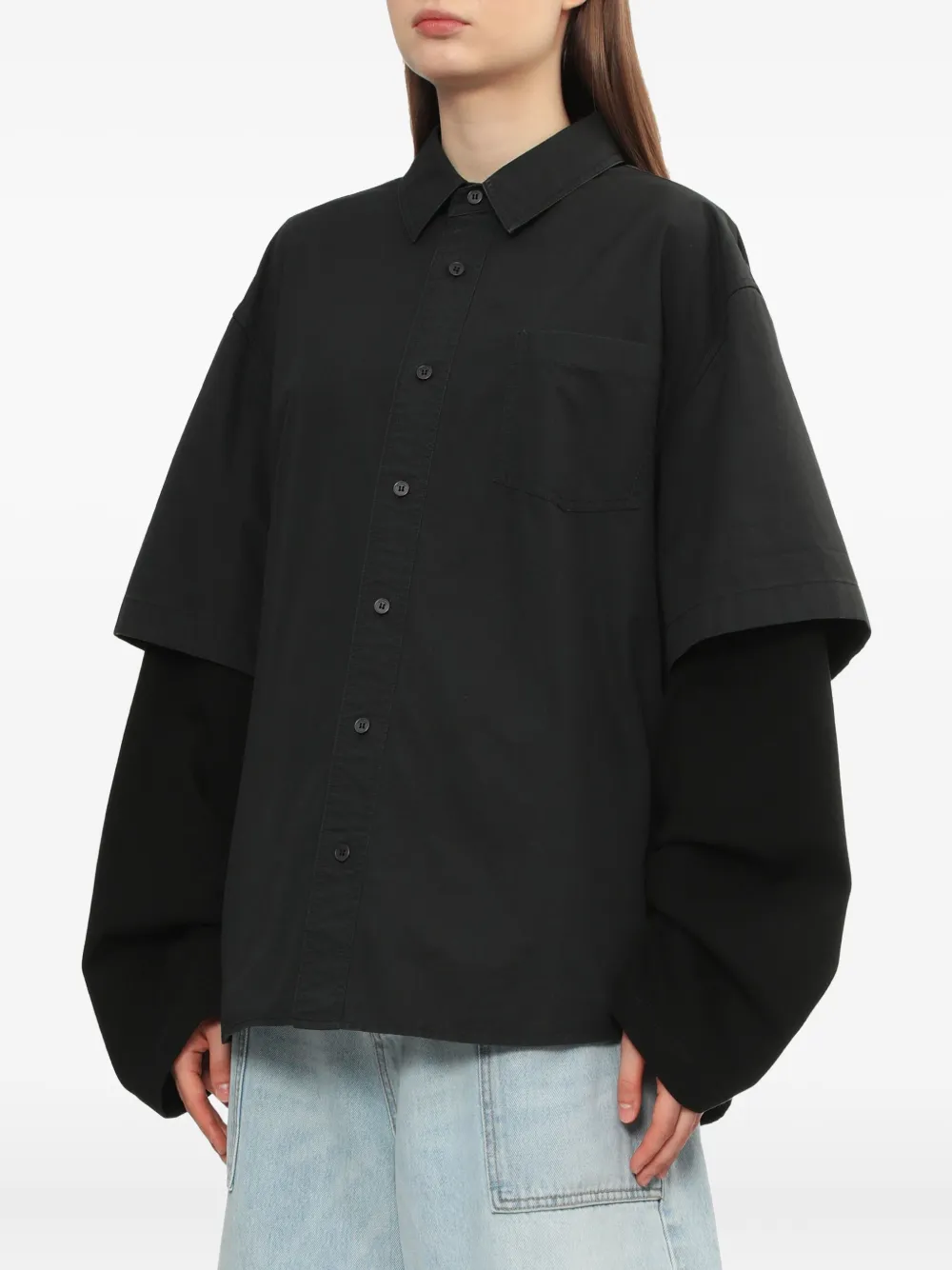 We11done Gelaagd blouse Grijs