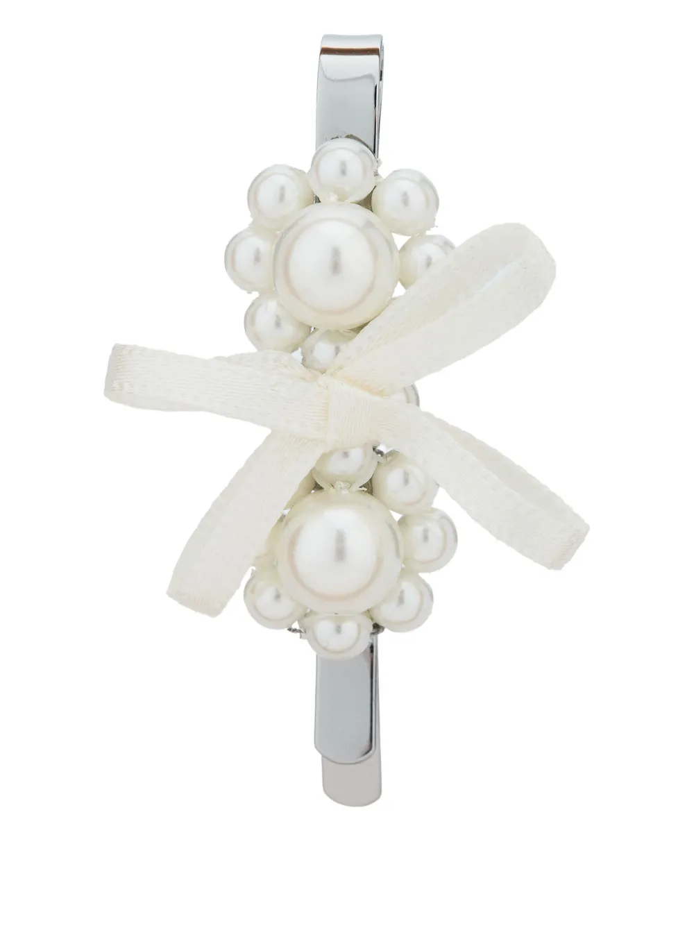 Simone Rocha pearl bow hair clip - Bianco
