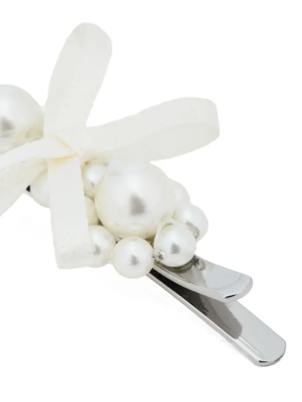 Simone Rocha x  パールリボンブローチ Simone Rocha Pearl Bow Hair Clip | White | FARFETCH AO