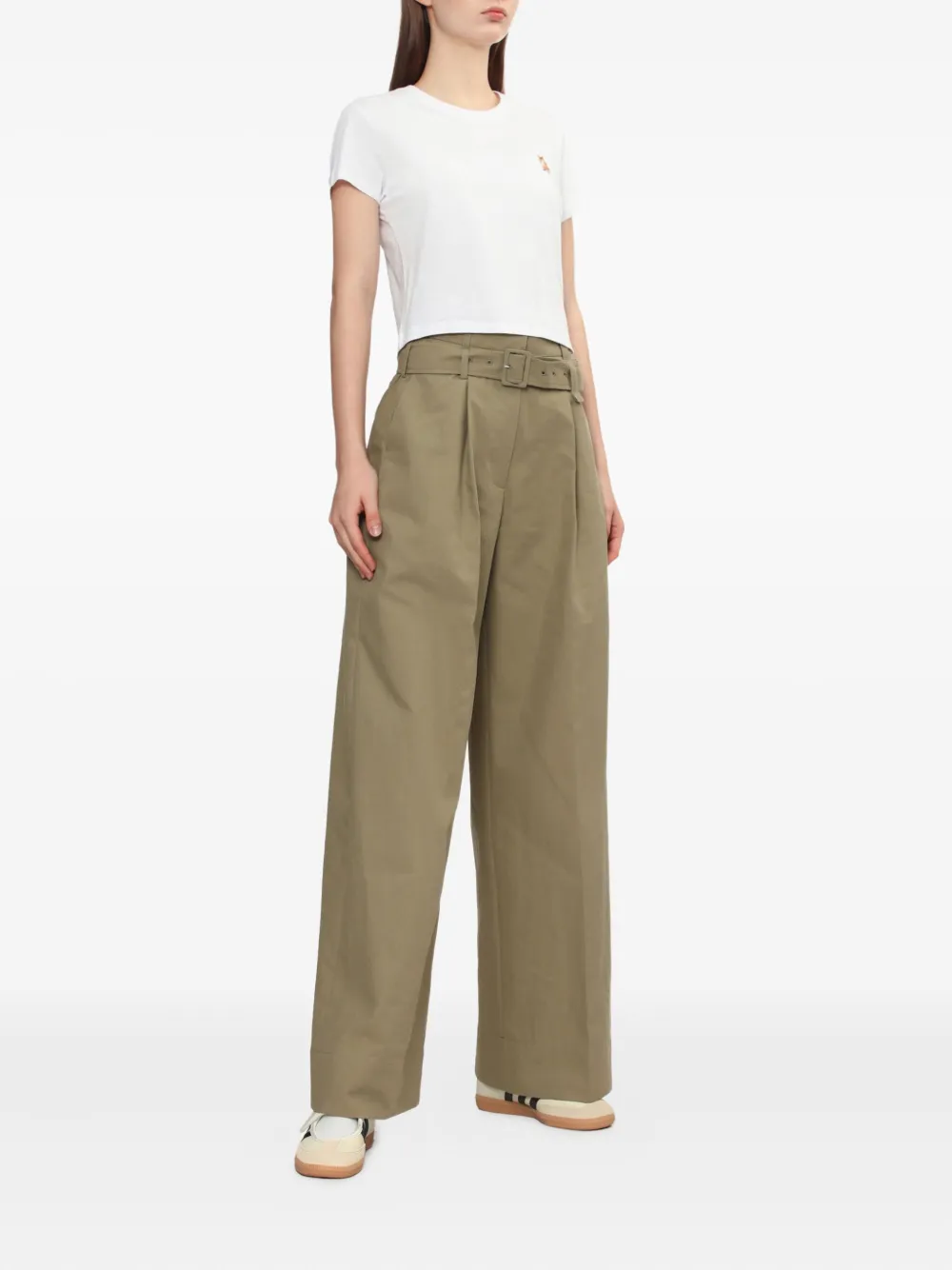 Simone Rocha belted pleated trousers - Groen