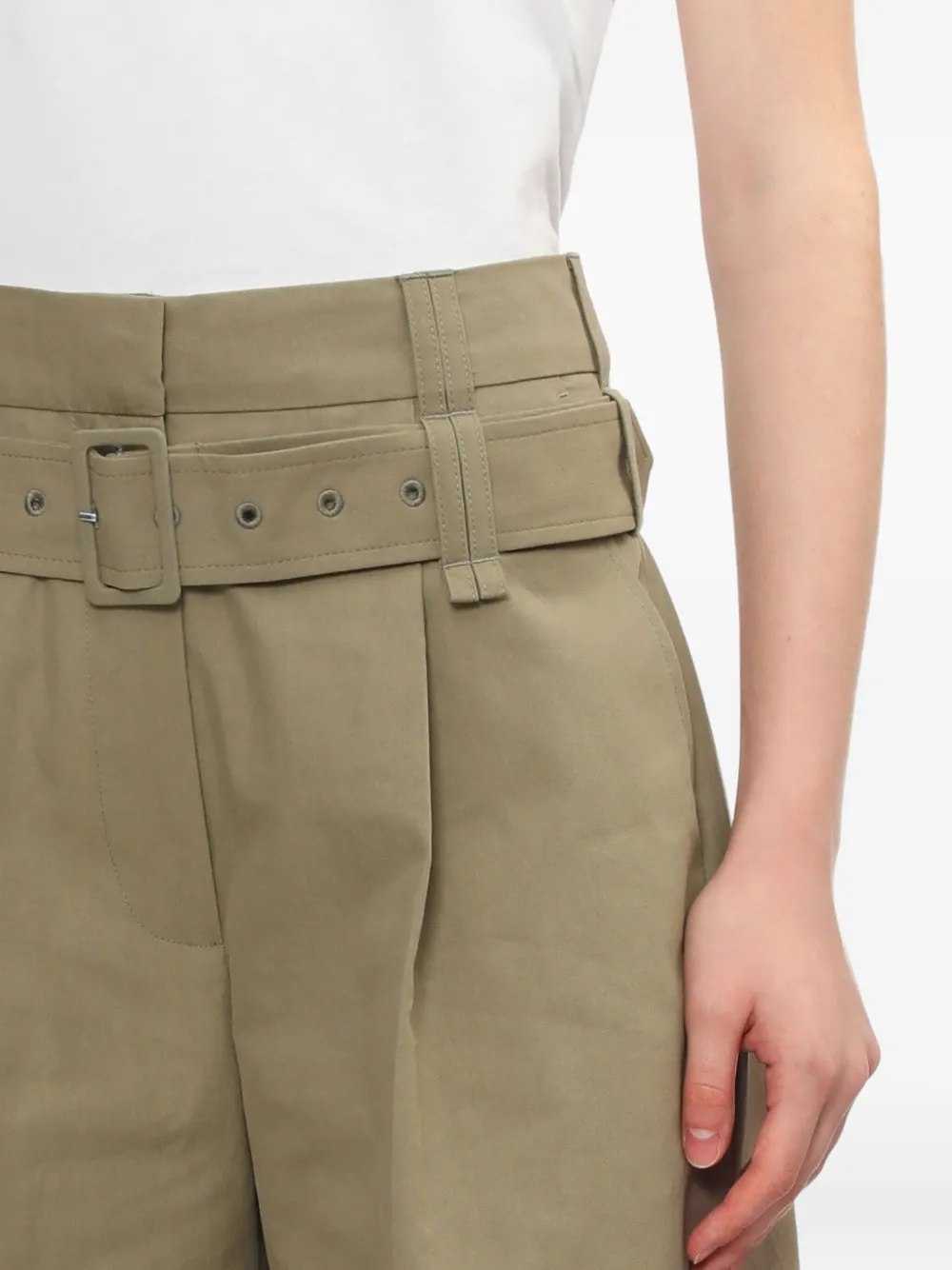Simone Rocha Belted Pleated Trousers In Green